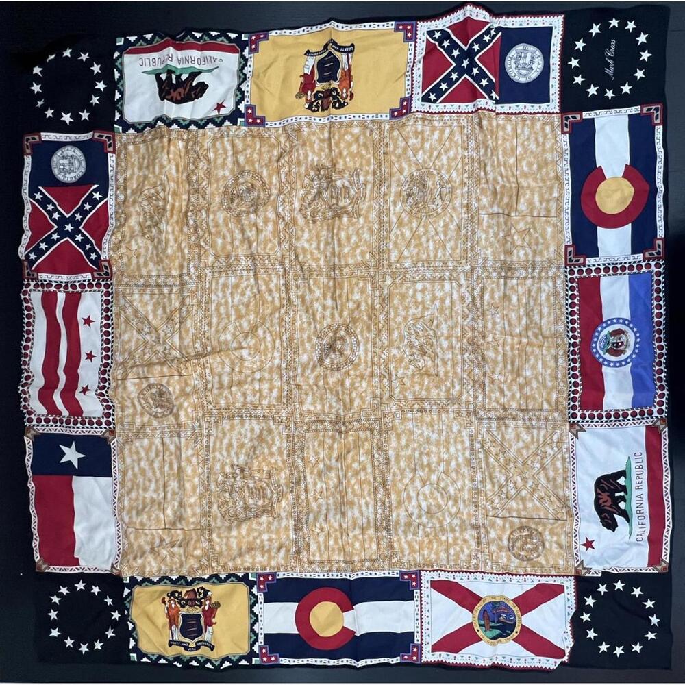 Vintage‎ Mark Cross Flag Themed Scarf